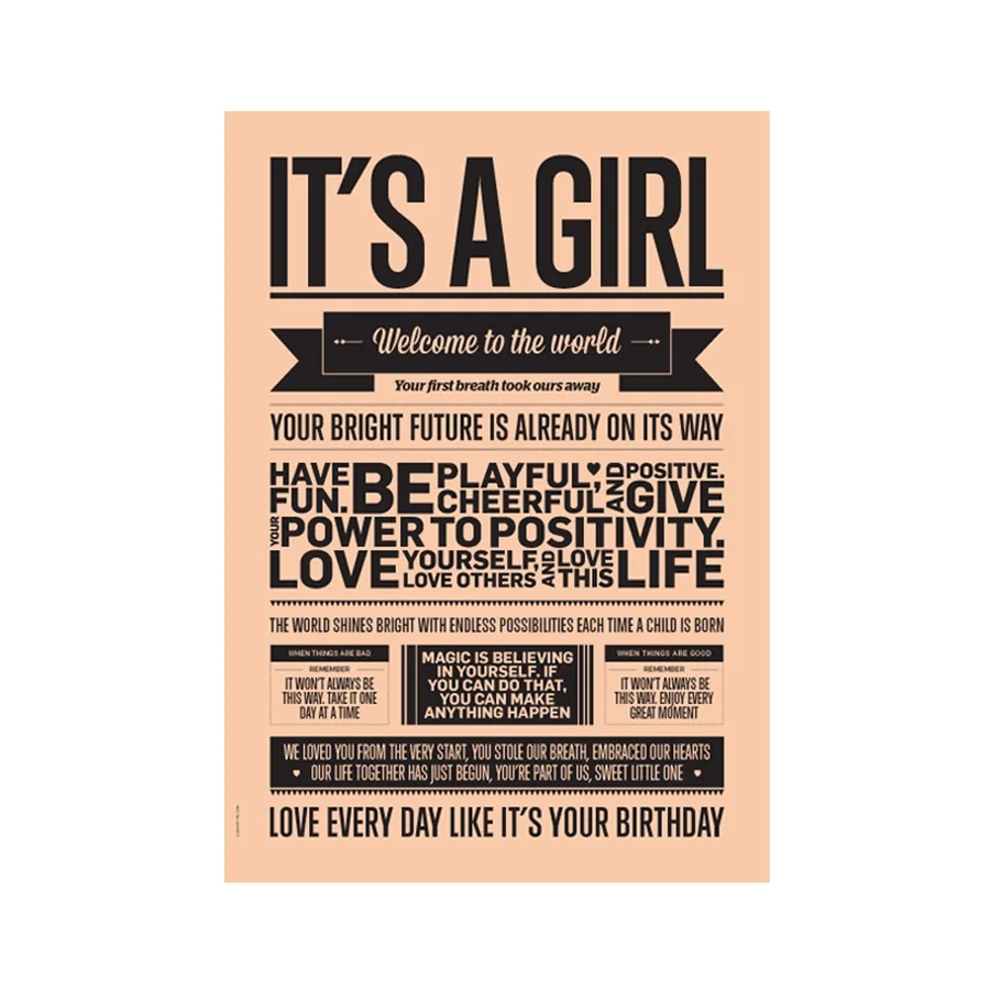 I Love My Type plakat, A3 - its a girl