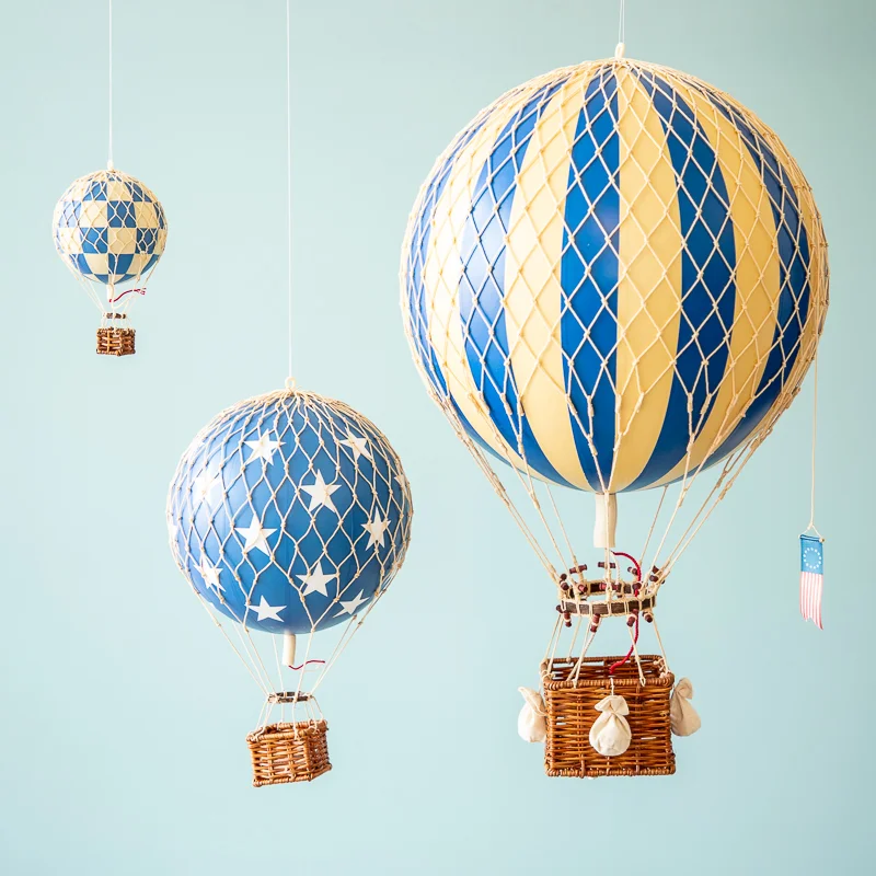 Authentic Models luftballon 18 cm - blå stjerner