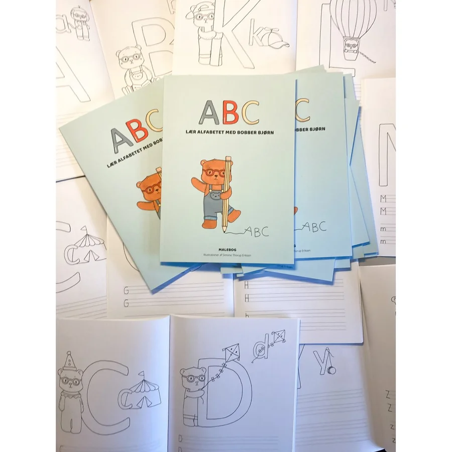 Malebog, Lær alfabetet med Bobber Bjørn