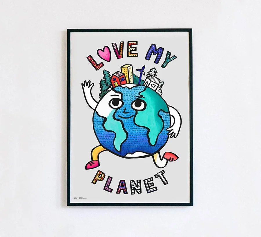 OMY plakat til farvelægning, Love My Planet