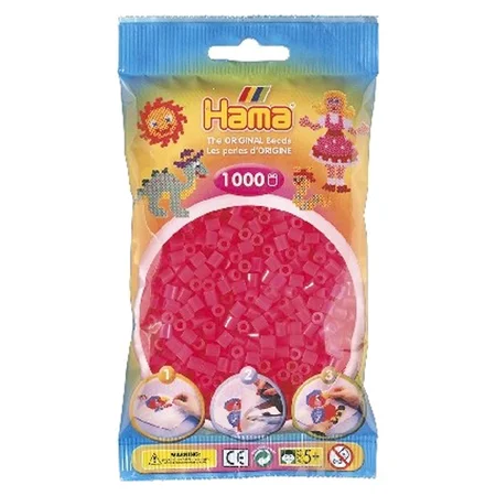 Hama perler 1000 stk transparent pink, frv 32