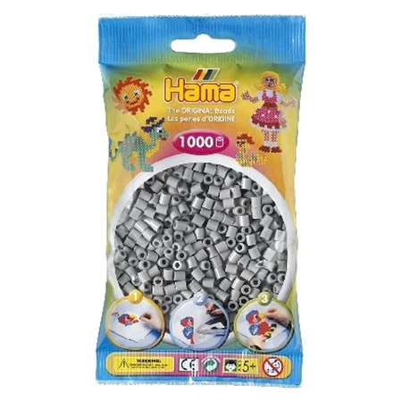 Hama perler 1000 stk grå, frv 17