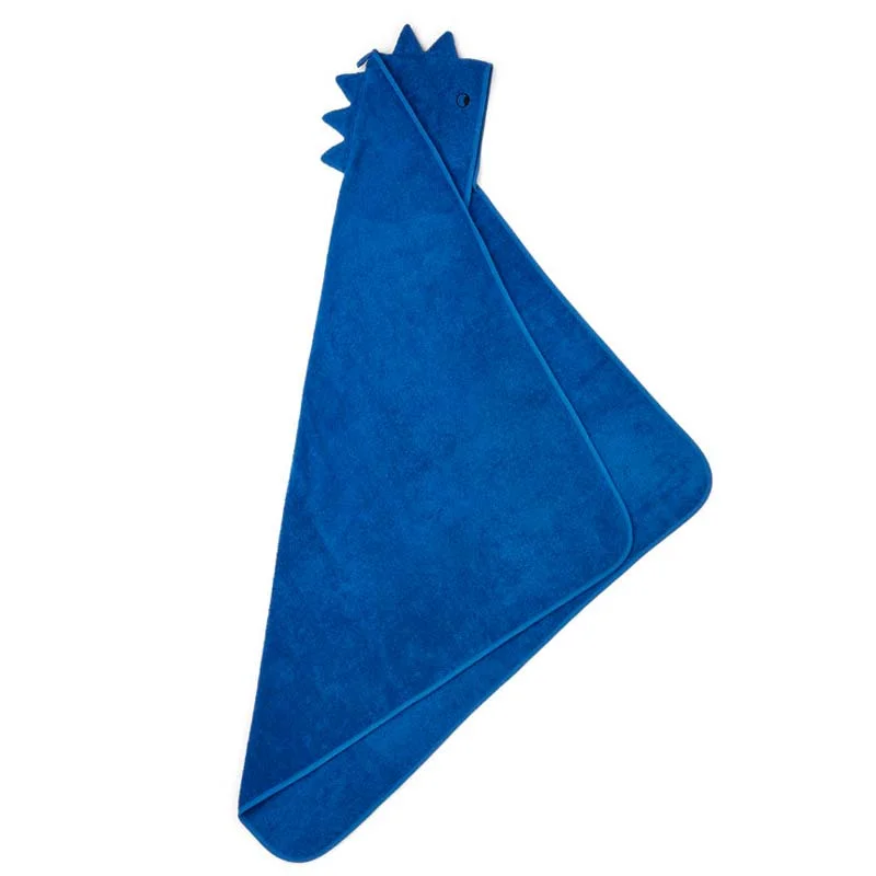 Liewood babyhåndklæde, dragon - whale blue