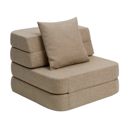 by KlipKlap 3-fold sofa single, soft - sand med sand knapper