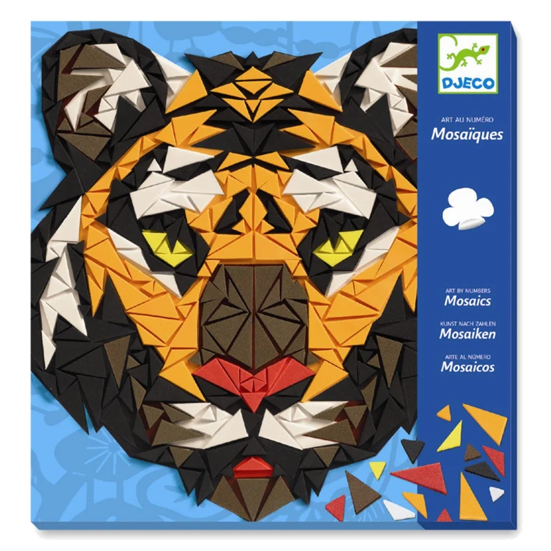 Djeco kreativ æske, mosaik - tiger og gorilla
