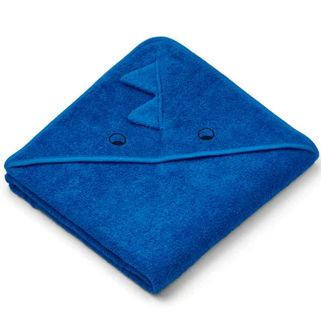 Liewood babyhåndklæde, dino - surf blue