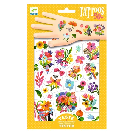 Djeco tatoveringer, farverige blomster