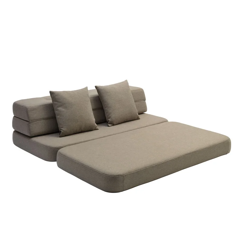 by KlipKlap 3-fold sofa, 140 cm sand med sand knapper