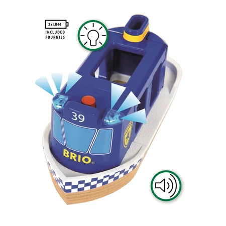 BRIO politibåd med lys og lyd