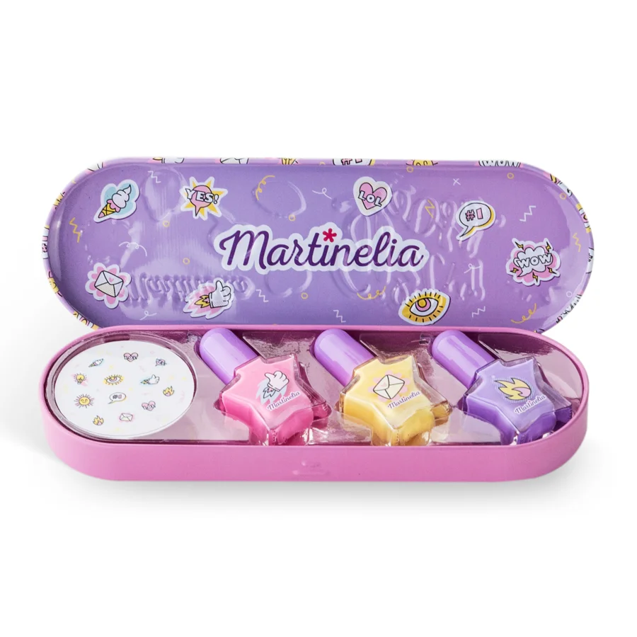 Martinelia tin box med neglelak og klistermærker, super girl