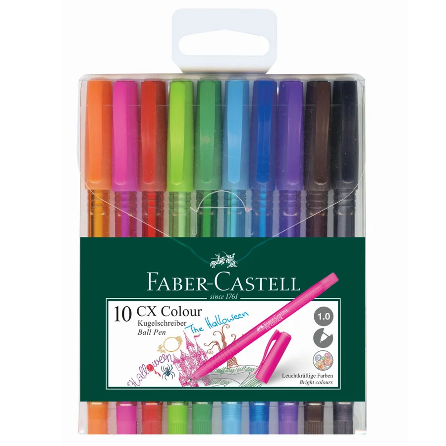 Faber Castell farvede kuglepenne, 10 stk
