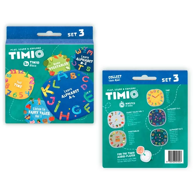 Timio disc Set 3 - Eventyr, tiden, grøntsager og alfabet