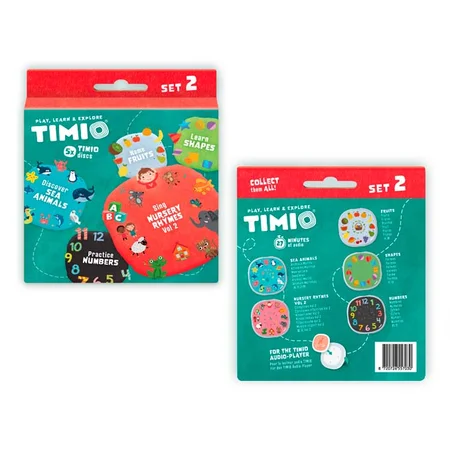 Timio disc sæt 2 - Tal, børnesange, havdyr, former og frugter