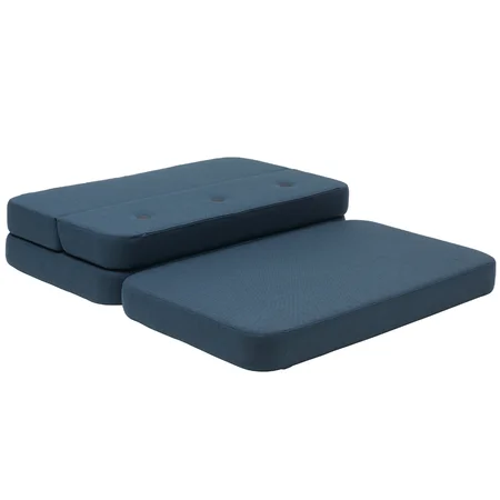 byKlipKlap 3-fold sofa, 120 cm blå m sort knap