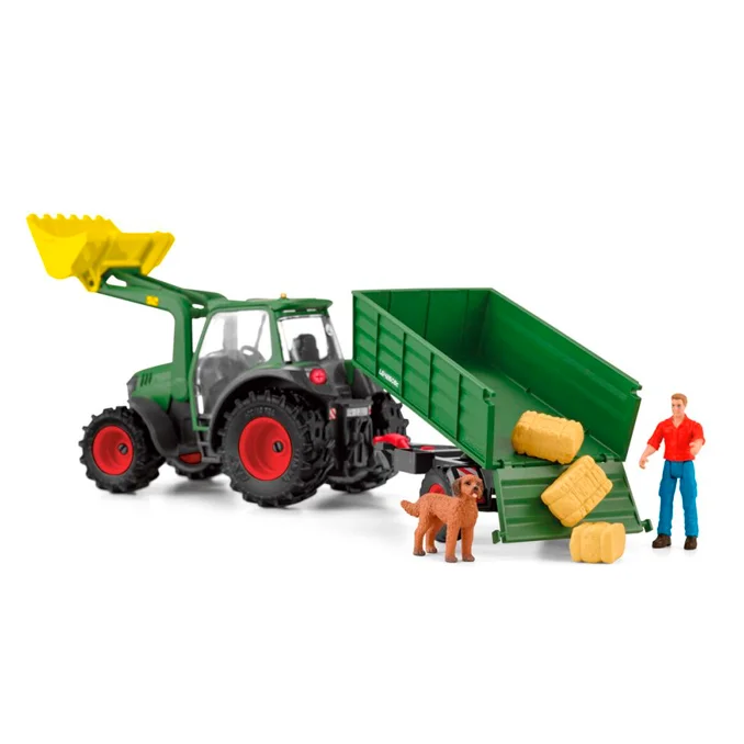 Schleich traktor med trailer