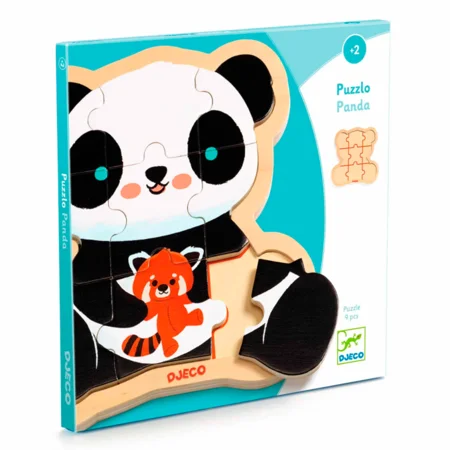 Djeco træpuslespil panda, 9 brikker