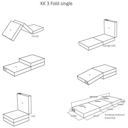 byKlipKlap 3-fold single madras, beige