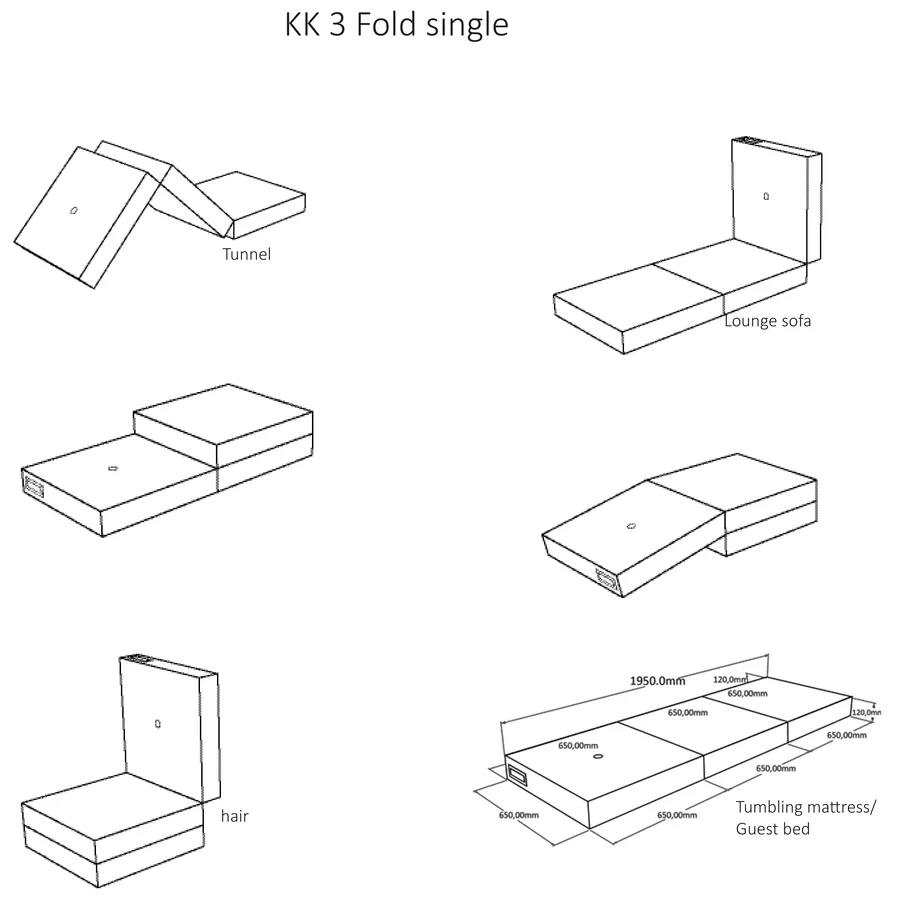 byKlipKlap 3-fold single madras, beige