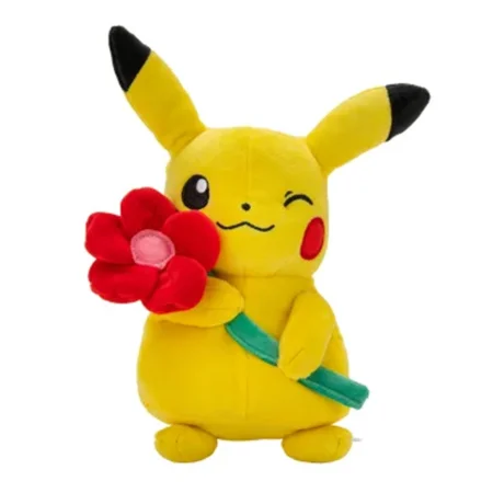 Pokemon Cuties Pikachu bamse med blomst, 20 cm