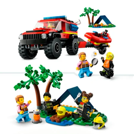 LEGO® CITY, Firhjulstrukket brandbil med redningsbåd