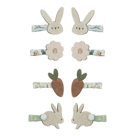 8 Haarspangen - Mini Bunny & Flower, Mimi & Lula