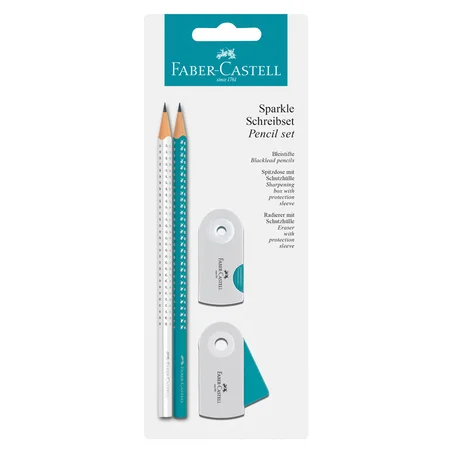 Faber-Castell blyantsæt, sparkle hvid-turkis