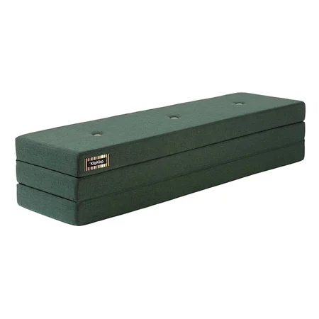 3-Fold Matratze, 180 cm grün mit hellen Knöpfen, byKlipKlap