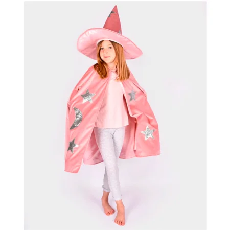 Den Goda Fen Zaubercape mit Hut, dusty pink, Gr. 3-8 Jahre