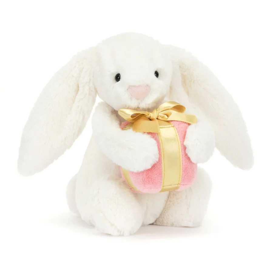 Jellycat Bashful kanin, creme m/gave 18 cm