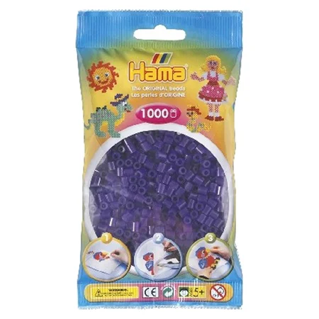 Hama perler 1000 stk transparent lilla, frv 24