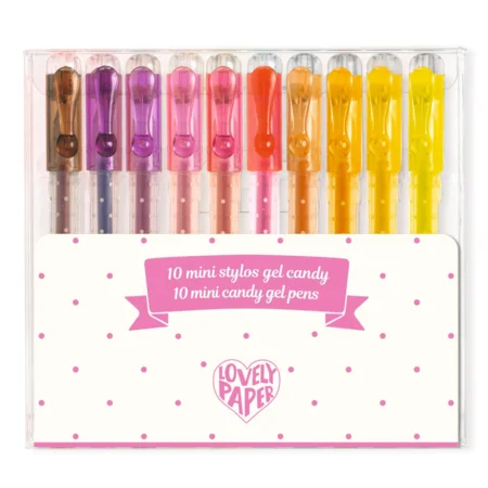 Djeco Lovely Paper 10 mini gel penne, candy