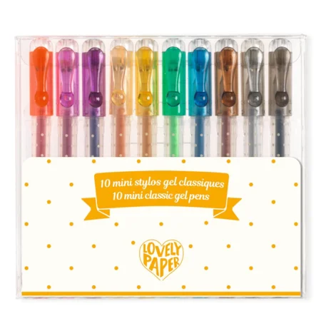 Djeco Lovely Paper 10 mini gel penne, klassisk