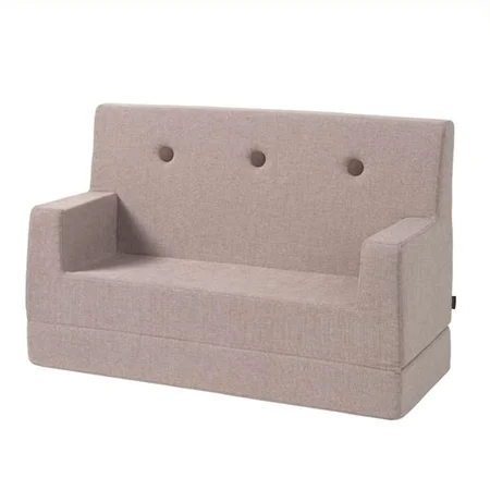 KK Kindersofa soft, zartrosa mit dunkelrosa Knöpfen, byKlipKlap