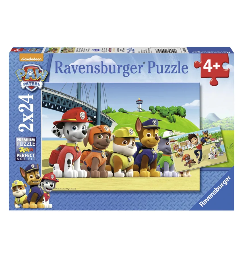 Paw Patrol puslespil 2-i-1, 24 brikker