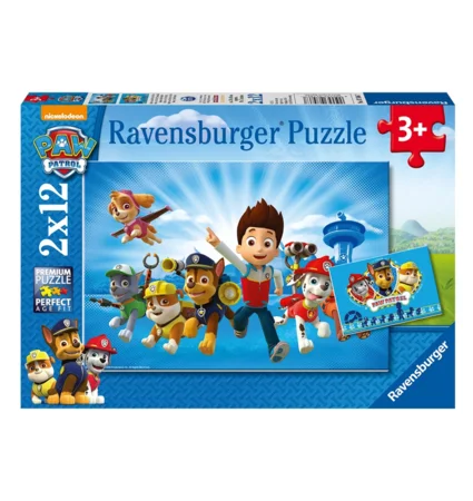 Paw Patrol puslespil 2-i-1, 12 brikker