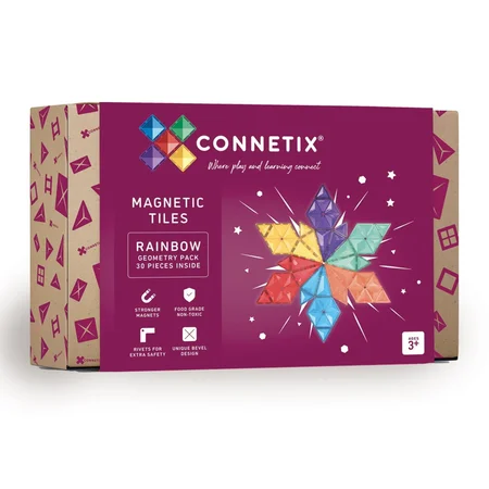 Connetix Geometrie Regenbogen-Set, 30 Teile