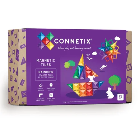 Connetix Starterpaket Regenbogen, 60 Teile