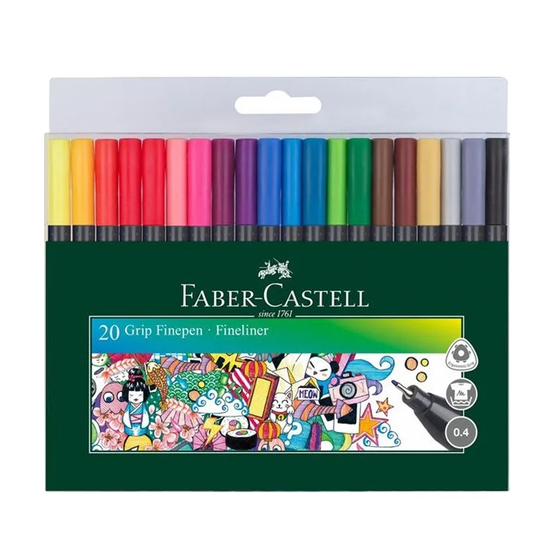 Faber-Castell fineliner tusser 0,4 mm, 20 stk