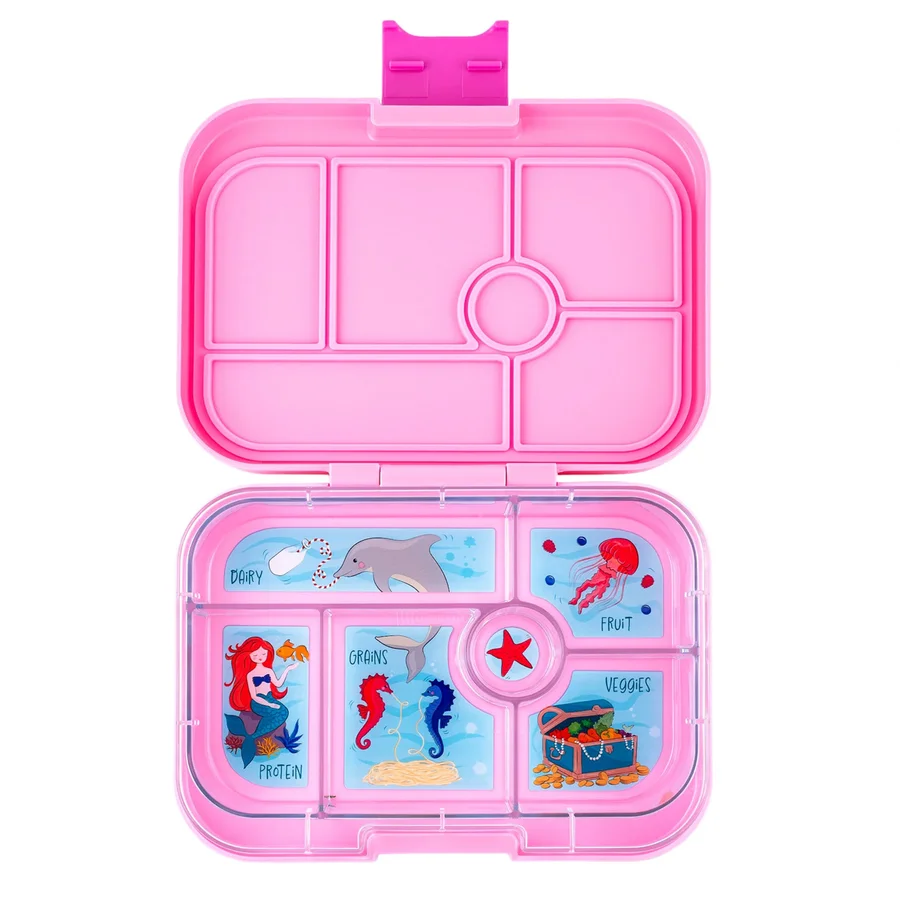 Yumbox Original madkasse m 6 rum, power pink-mermaid tray