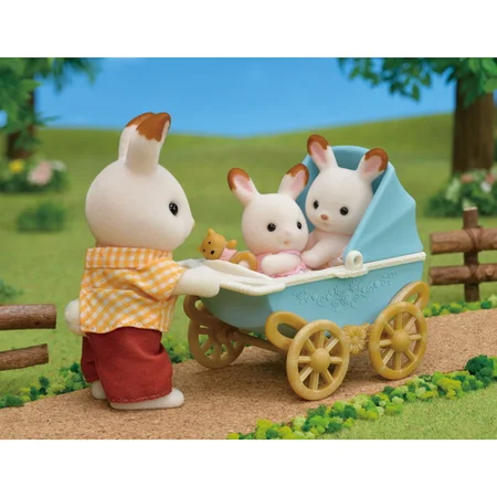 Sylvanian Families, chokoladekanin tvillingerne barnevogn