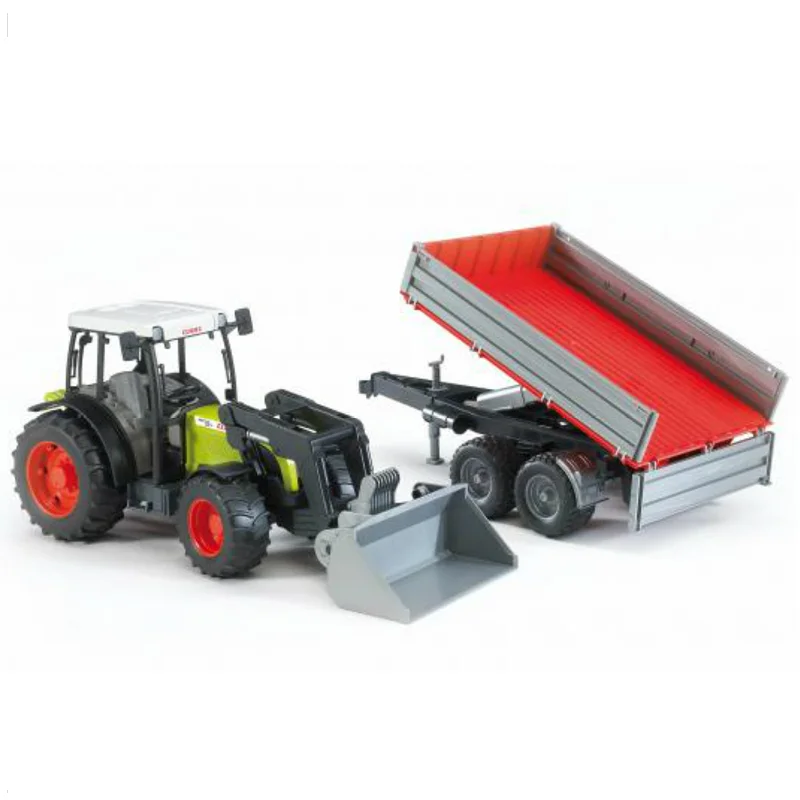 Bruder Class traktor med frontloader og tiptrailer