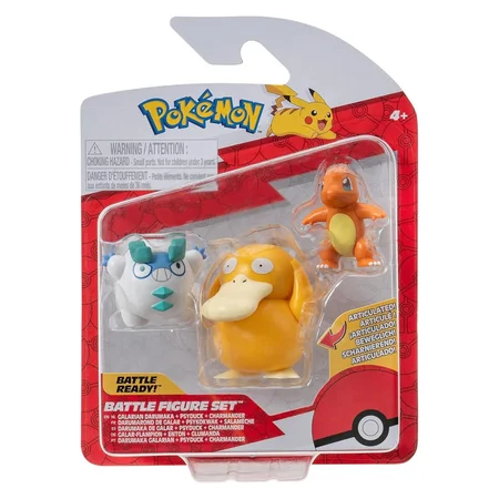 Pokemon battle figurer, Galarian Darumaka, Psyduck og Charmander