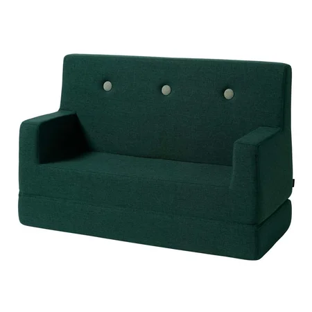 by KlipKlap Kids sofa, dyb grøn med lys grøn knap