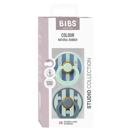 BIBS Studio Line 2-pak sut str 1 nordic mint petrol mix