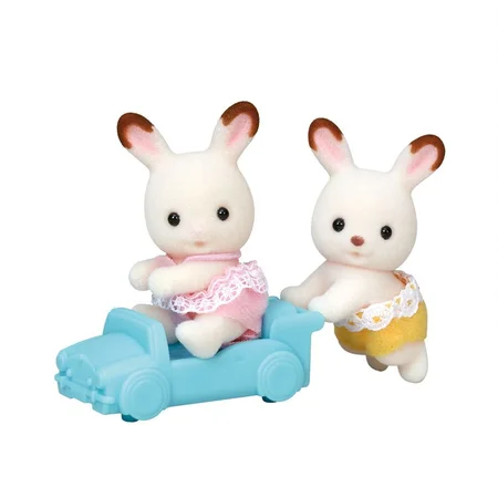 Sylvanian Families, chokoladekanin tvillinger m.bil