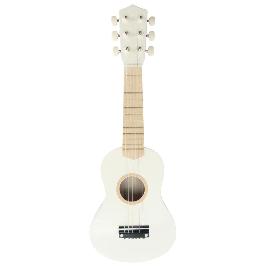 Guitar med 6 strenge, beige