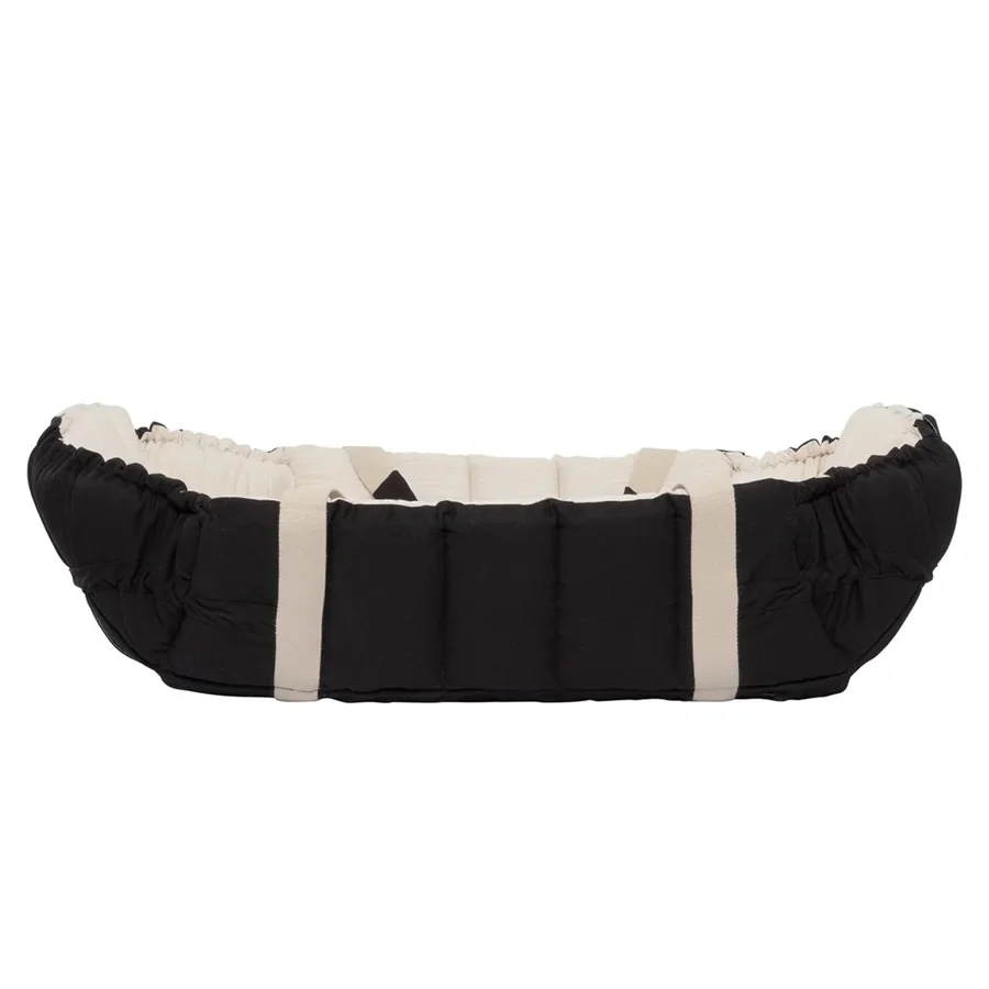 Copenhagen Colors Økologisk babylift og legetæppe, black w. cream solid stripe