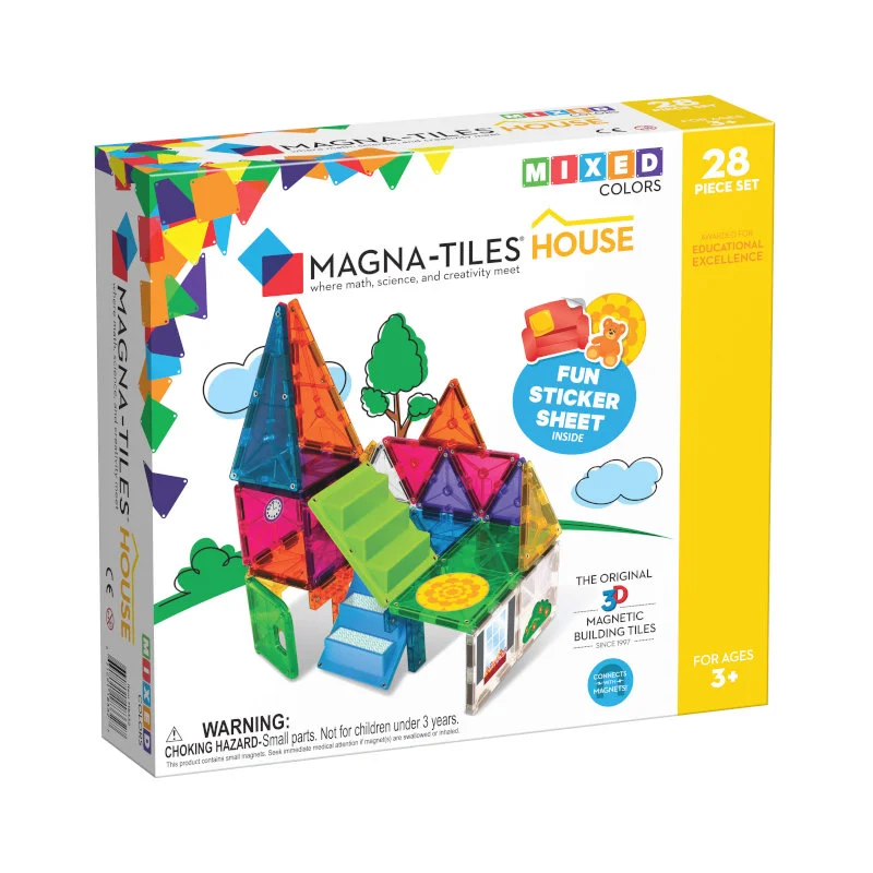 Magna-Tiles byggemagneter, House clear - 28 dele