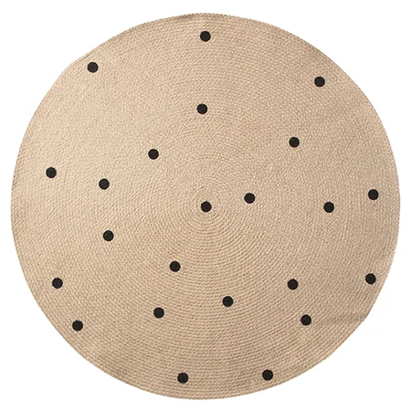 Ferm Living gulvtæppe, rundt black dots - large