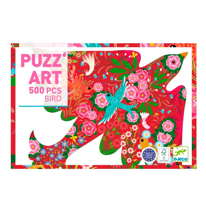 Djeco Puzz'art puslespil, fugl, 500 brikker